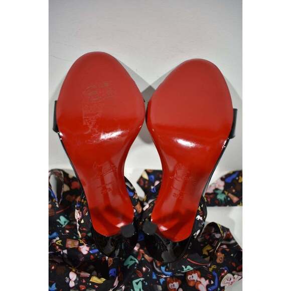 Christian Louboutin Fetish Du Desert 100 Black Lace Up Tie Sandal Heel Pump 37.5 - Picture 12 of 12